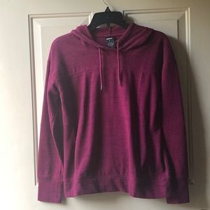 Soft Reebok Burgundy Hooded Pullover